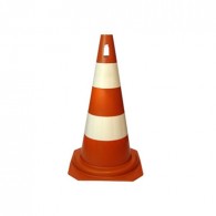 Cone 50 cm Laranja e Branco PP RIGIDO